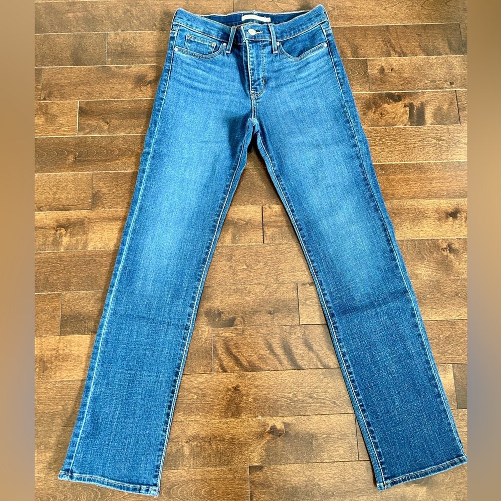 Levi's Blue Shaping Straight Leg Jeans Classic Style